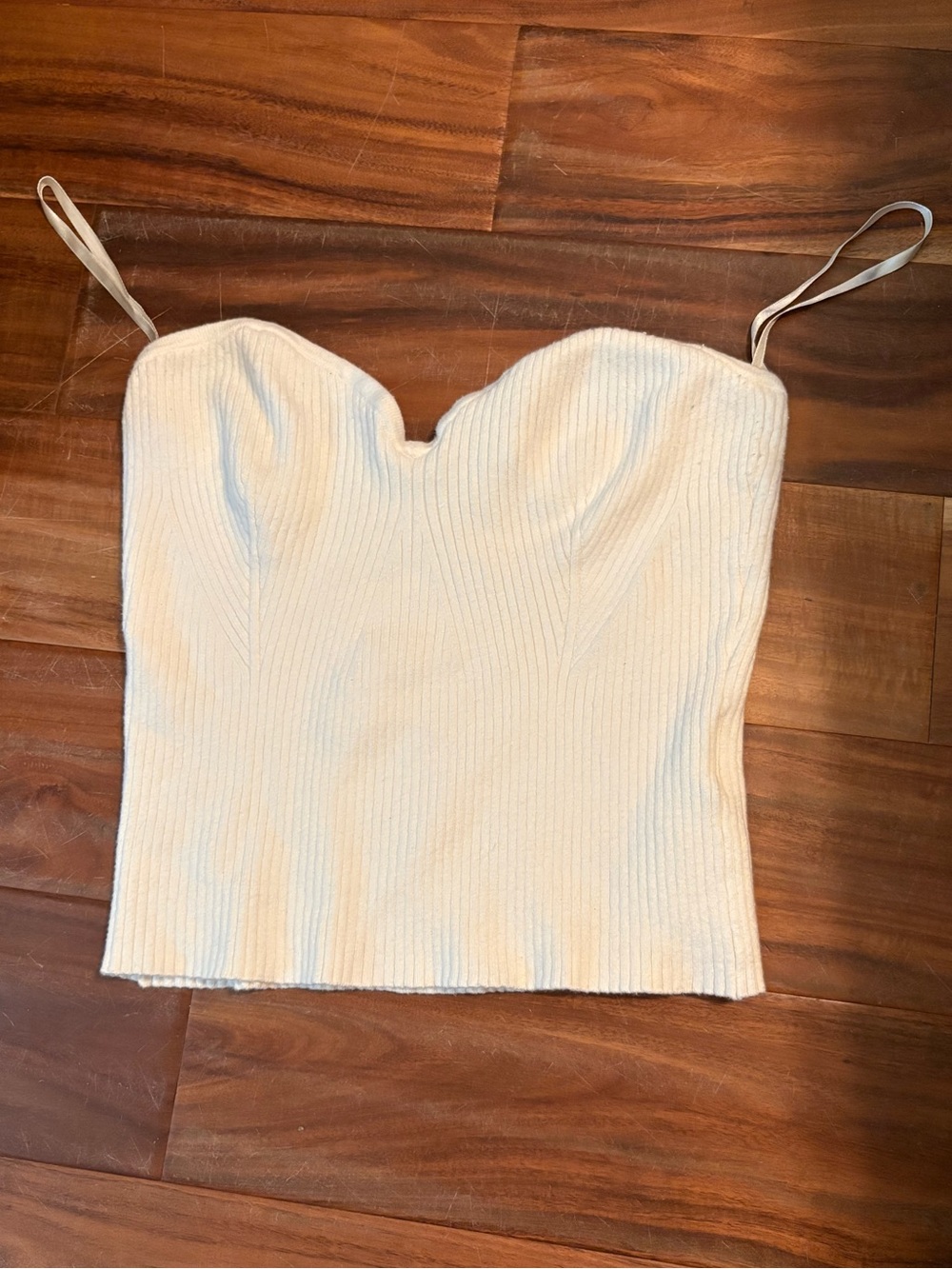 Abercrombie & Fitch Ribbed Sweater Knit Cami‎ Tank Top Cream Ivory Large (0955)